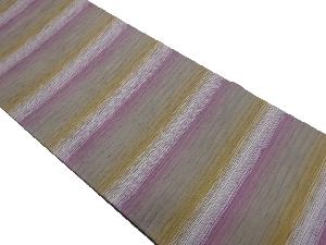 ふくれ織横段模様織出し洒落袋帯